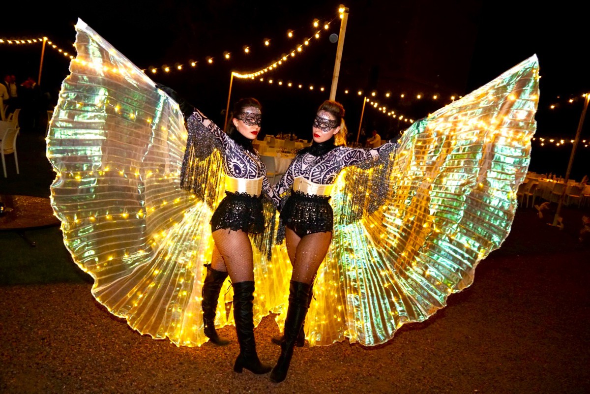 Firefly LED danseressen. Gouden danseressen met betoverende licht vleugels. Geschikt voor vele momenten en events. 